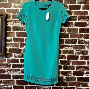 BNWT Banana Republic Teal Laser-Cut Shift Dress - Size 2